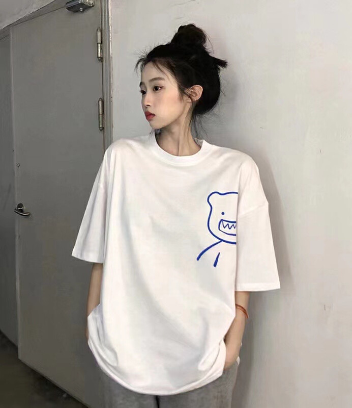 [j.2] Korean loose little monster short sleeve T-shirt 5583\lsw
