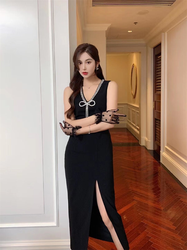 A new year in early spring! [Magnolia] temperament versatile V-neck beaded dress ys1-g40# JJ