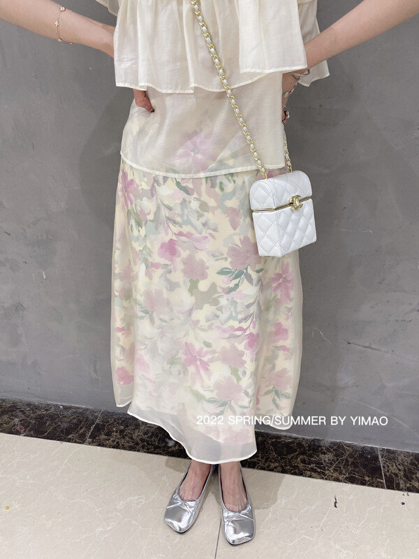 [Feimao (Yimao)] fashion medium length printed skirt z-4219\lsl