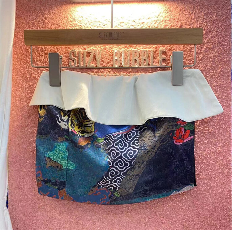 [suzybubble] retro printed short bra shirt 890# WPL