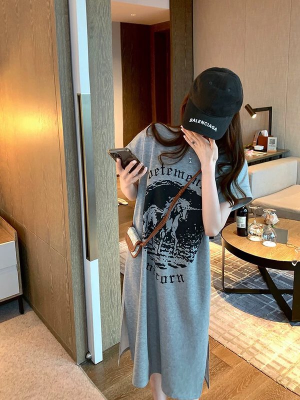 [y.x] casual round neck Printed Dress 36672# hjy