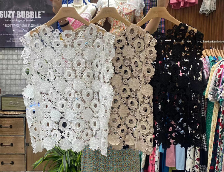 [suzybubble] lace hollowed out sleeveless shirt ys1-1193# WPL