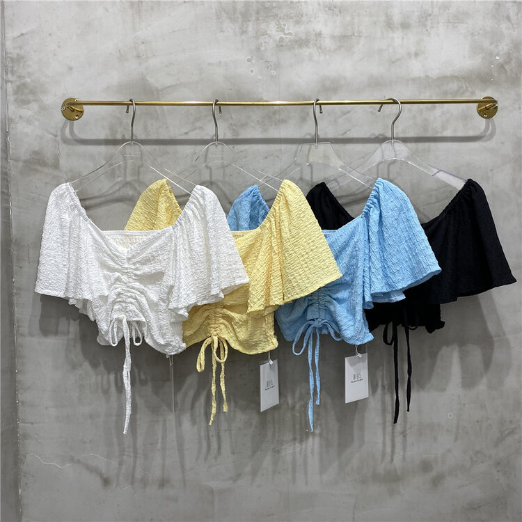 [8lei5 ballet] little women's drawstring short slim slim shirt ys1-807# WPL