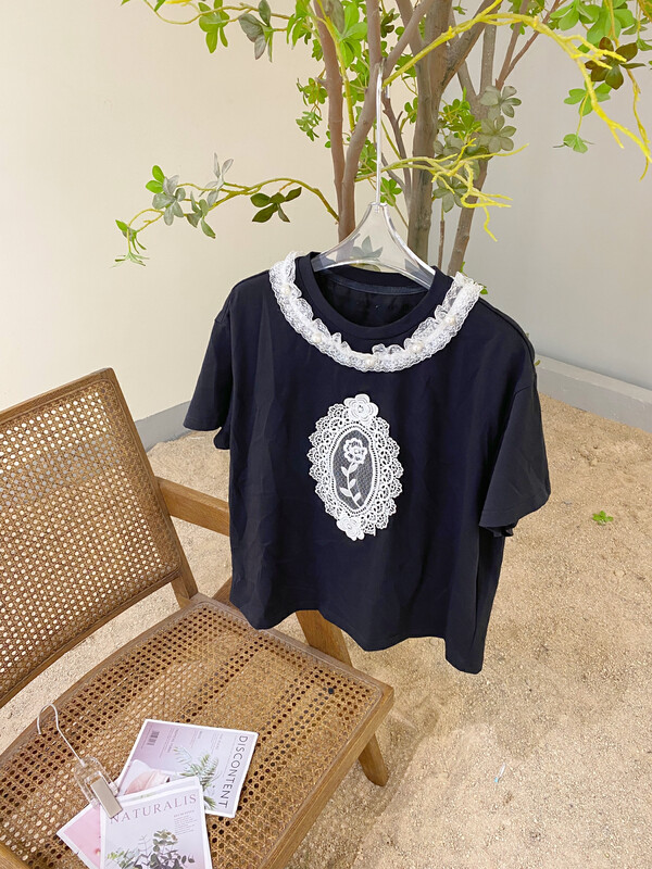 Original price 66.55! [Feimao (Yimao)] Korean fashion aging short sleeve T-shirt ym-7797\lsl