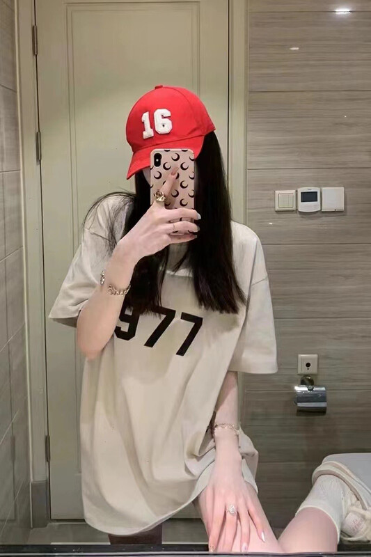 [j.2] simple digital print round neck versatile short sleeve T-shirt 4596# LSW