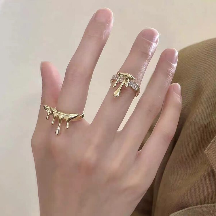 [inside] ins cool style simple niche design lava ring j0387# zxl