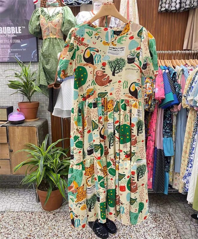 [suzybubble] Korean flower zipper dress ys1-507# WPL