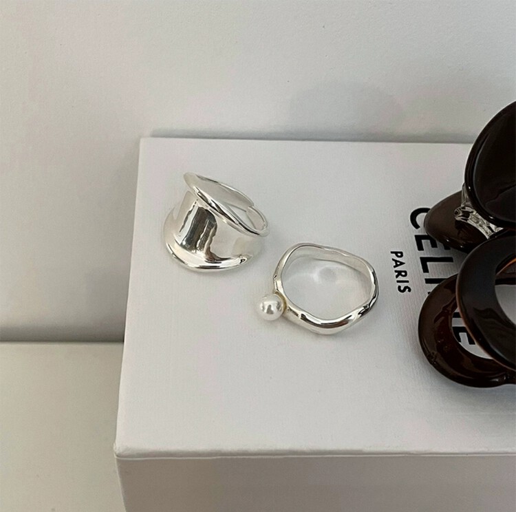 [inside] light luxury high sense irregular pearl versatile ring j3322# zxl