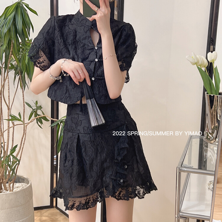 [Feimao (Yimao)] elegant short sleeve shirt + simple casual Shorts Set ys1-ym-6110\lsl