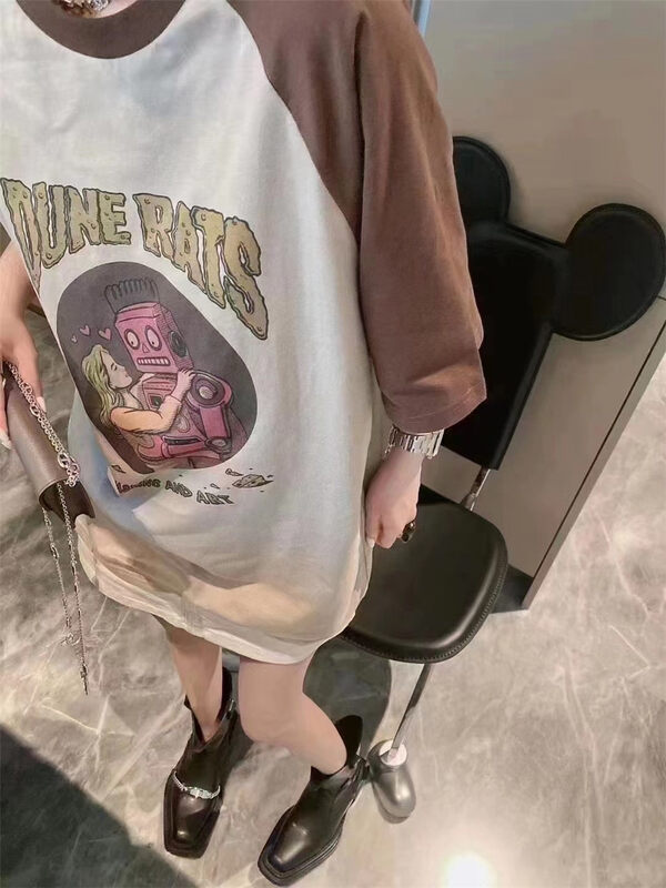 [Danny] lettered print Pullover short sleeve T-shirt 77690\gyj