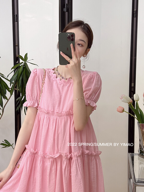 [Feimao (Yimao)] short sleeve crimp Pullover dress ym-4156\lsl