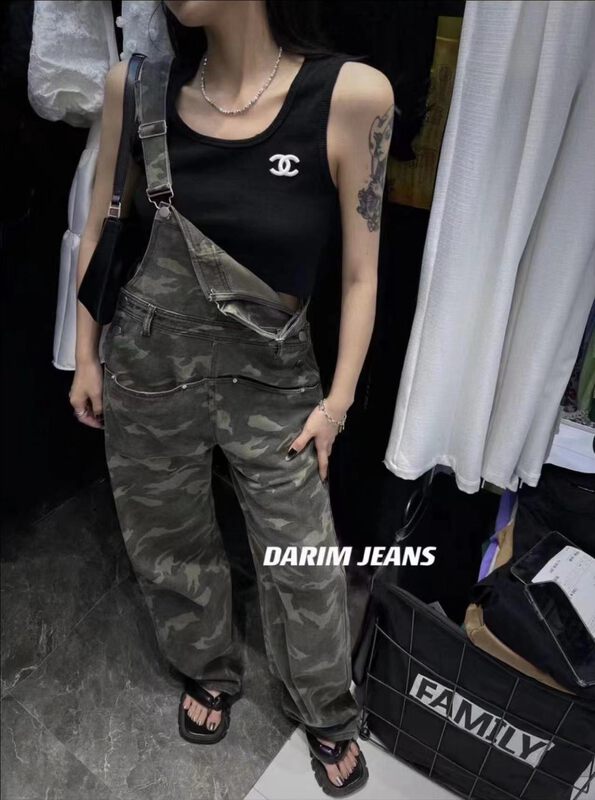 [o not 1] camouflage wide leg fashion suspenders n221# LSW