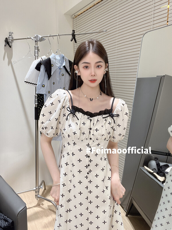 [Feimao (Yimao)] pattern printed suspender dress ym-7714\lsl