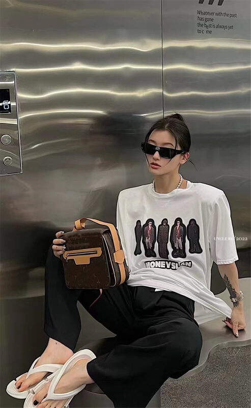 [UNC be] casual loose print short sleeve T-shirt 3112# XYY