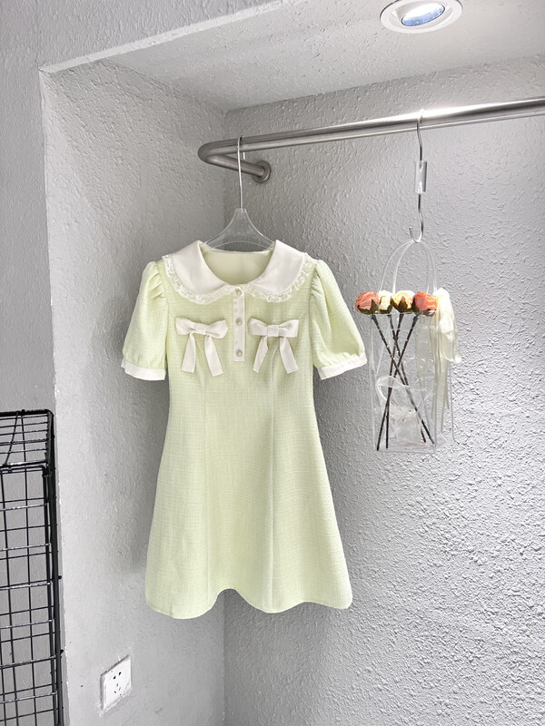 In early summer! [Feimao (Yimao)] French bubble sleeve baby collar bow design dress ym-7484\lsl