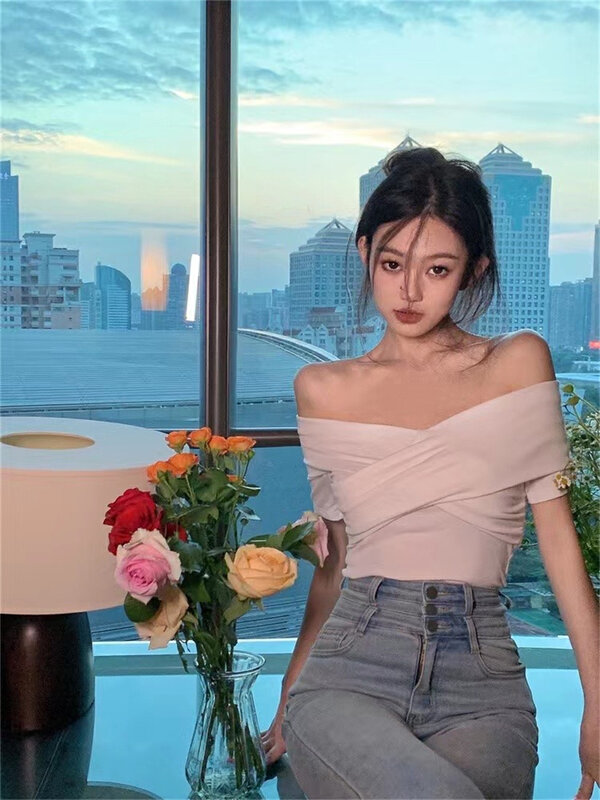 [8lei5 ballet] pure off shoulder slim shirt 879\wpl