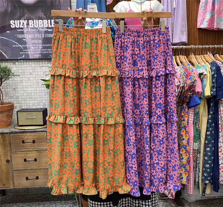 [suzybubble] idyllic romantic floral fungus side elastic waist skirt (only selling skirt) ys3-855\wpl