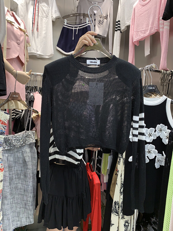 [I do do] round neck shoulder pad short shirt 8230 \jj