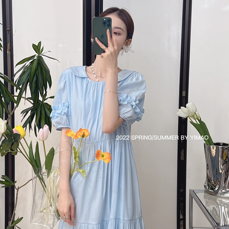 [Feimao (Yimao)] Korean solid color loose baby collar dress ym-4155\lsl