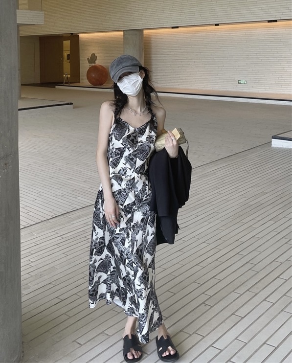[I do do] Korean sling V-neck dress 6081\jj