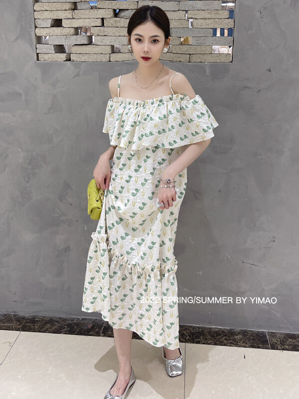 [Feimao (Yimao)] sweet floral loose suspender dress ym-8187\lsl
