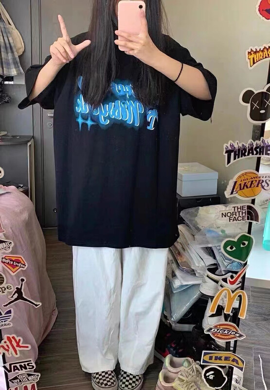 [j.2] loose BF style versatile letter short sleeve T-shirt 848\lsw