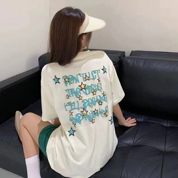 [j.2] sky star print versatile short sleeve T-shirt 5590\lsw