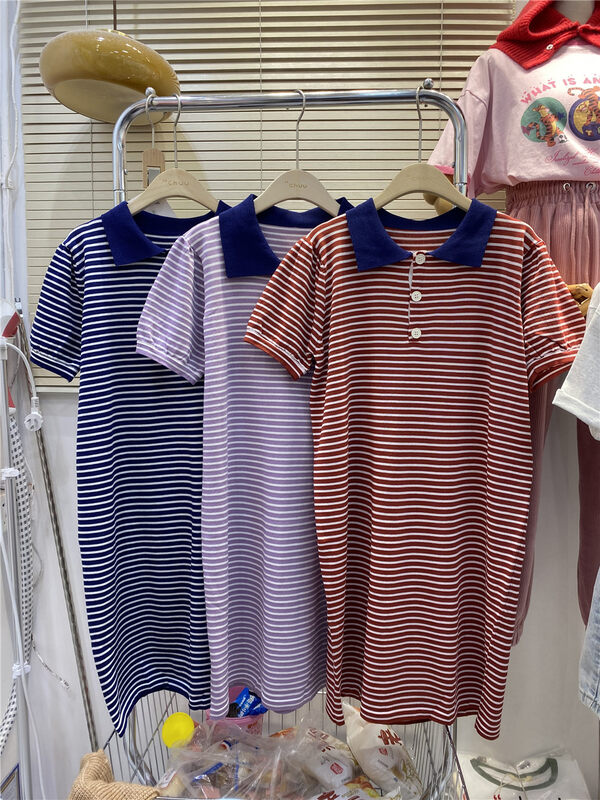 [chuu] stripe casual Pullover dress ys1-1123# HBx