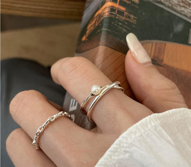 [inside] advanced sense of niche design pearl ring j3353\zxl