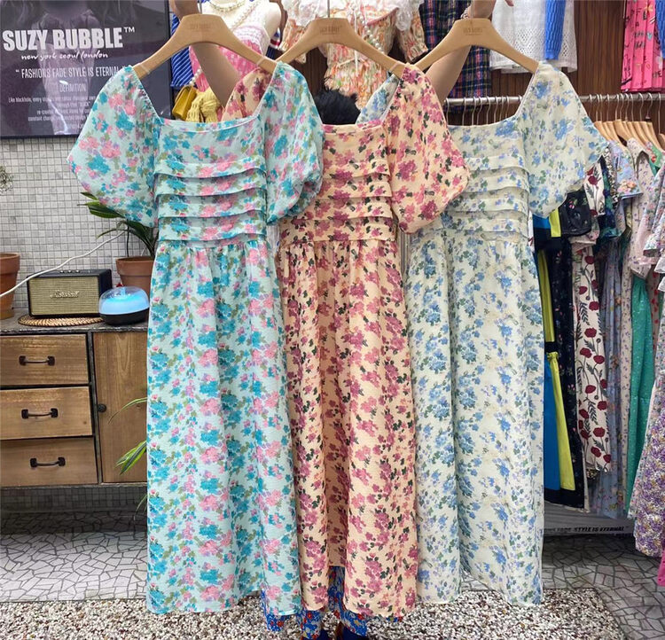 [suzybubble] bubble sleeve floral lady dress 6687# WPL