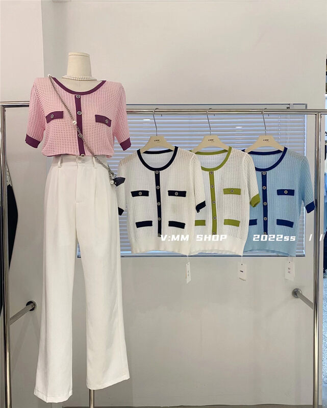 [v:mm] gentle style, all-around, small shirt with colored edges (only small shirts) 88305# CLS