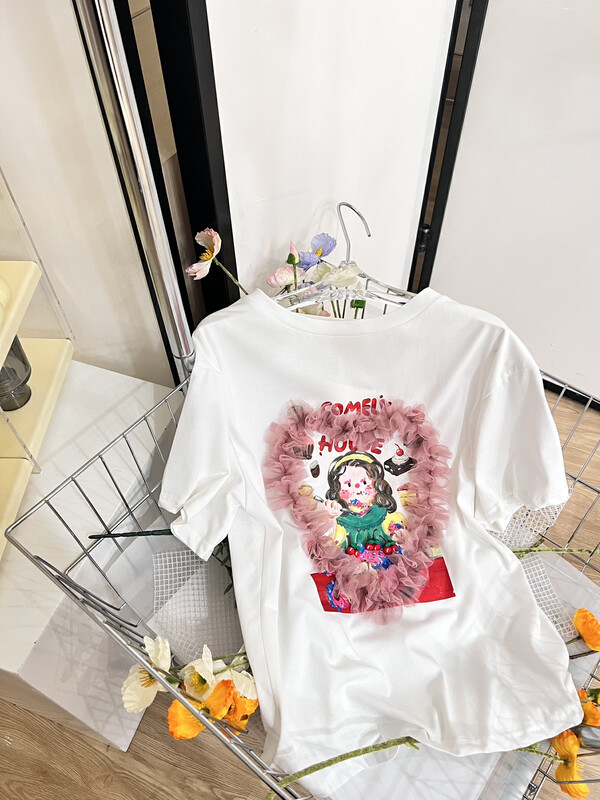 [Feimao (Yimao)] Korean casual printed round neck short sleeve T-shirt ym-8102\lsl