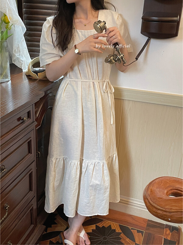 [love] French tea break kikyou first love waist dress s1886\fhx