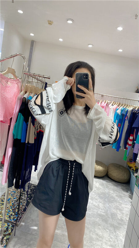 [Danny] Korean loose long sleeve embroidered sunscreen shirt aj190\gyj