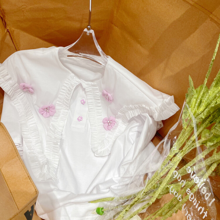 In early summer! [Feimao Philippine cat] fashion Pullover versatile shirt ym-7518\lsl