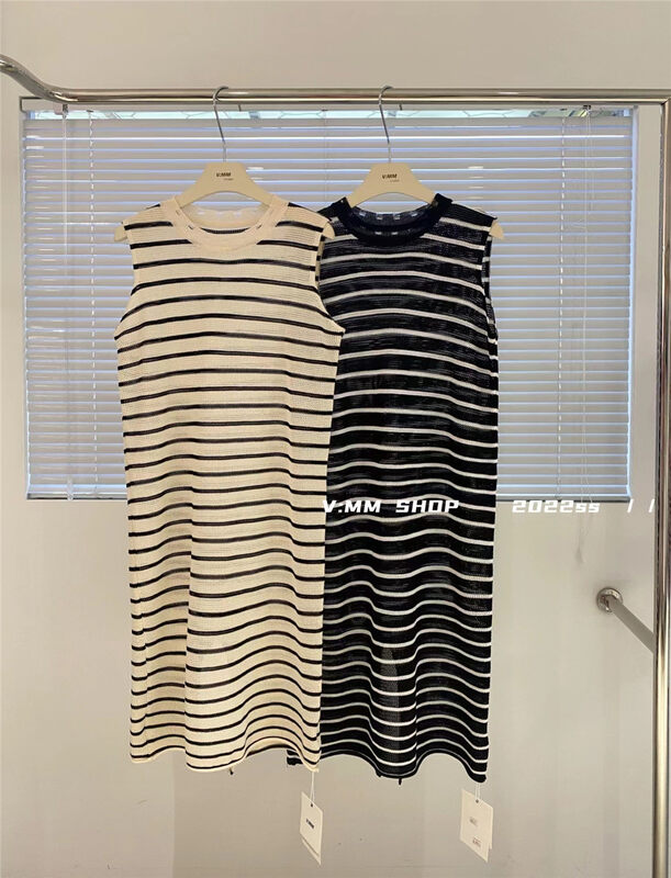 [v:mm] casual slim stripe crew neck dress 88217\cls