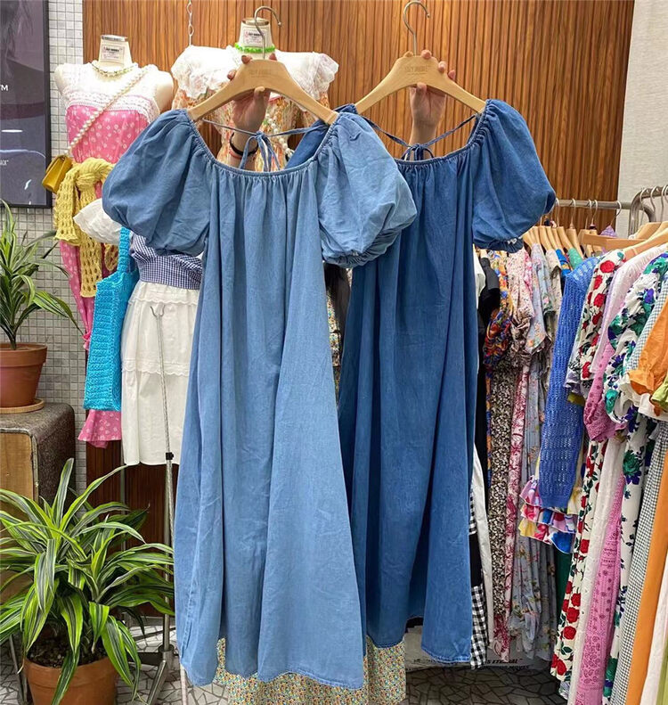 [suzybubble] temperament aging bubble sleeve lace up dress 8089# WPL