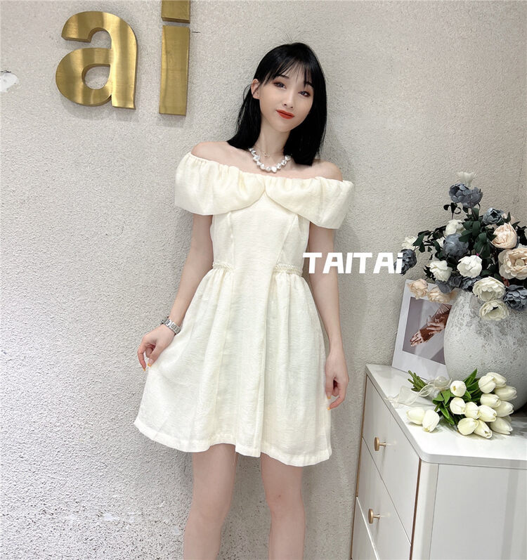Original price 142.00! [t.ai] little women's off shoulder beaded dress ys1-10219\zxx