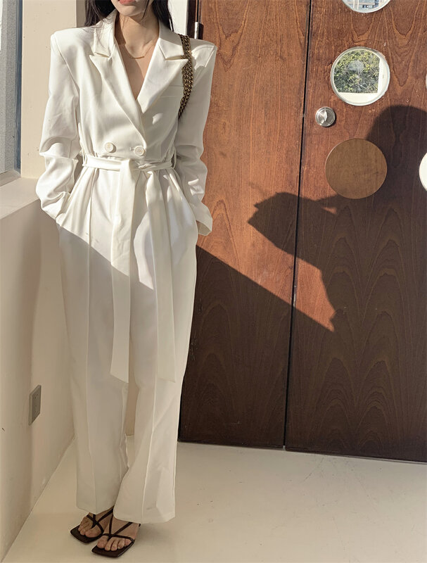 A new year in early spring! [yhpi] temperament versatile solid color Jumpsuit (with belt) 2503\jj
