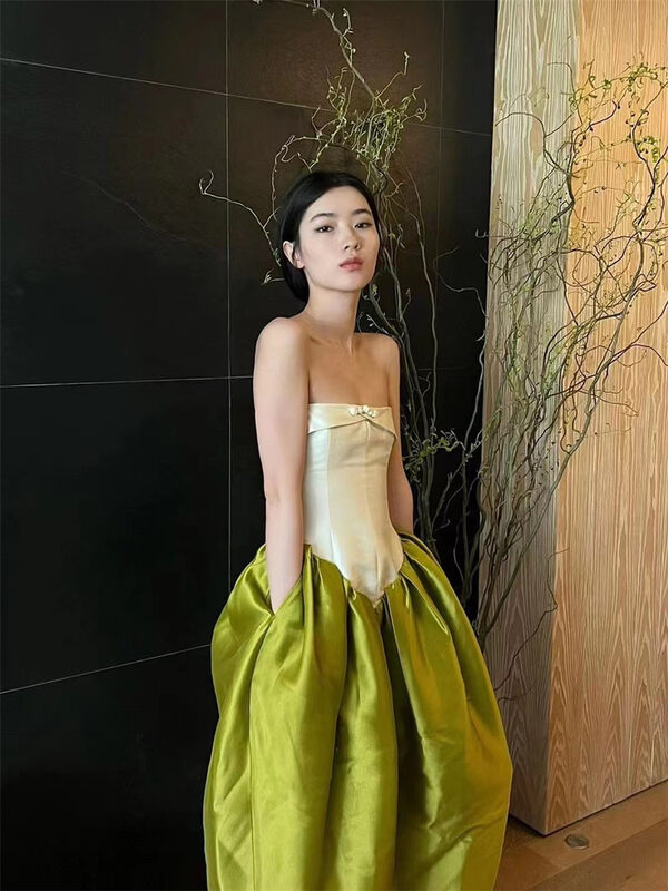 [yhpi] pure desire sling loose splicing dress 2698\jj