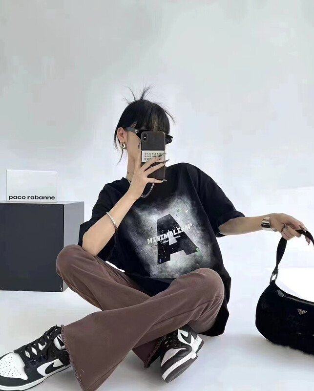 [j.2] loose A-line versatile trend ins short sleeve T-shirt 2235\lsw