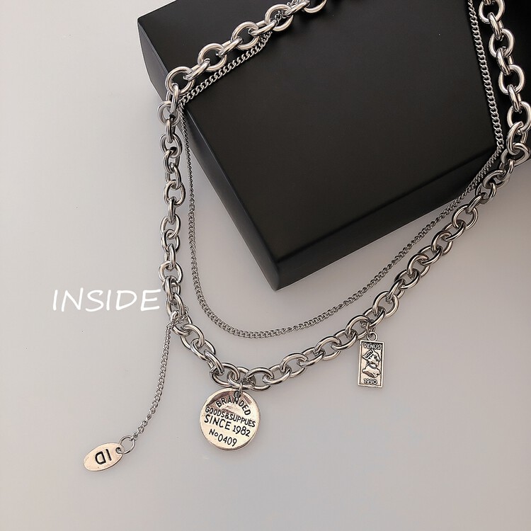 [inside] Korean simple multi-layer laminated fashion short necklace x3376\zxl