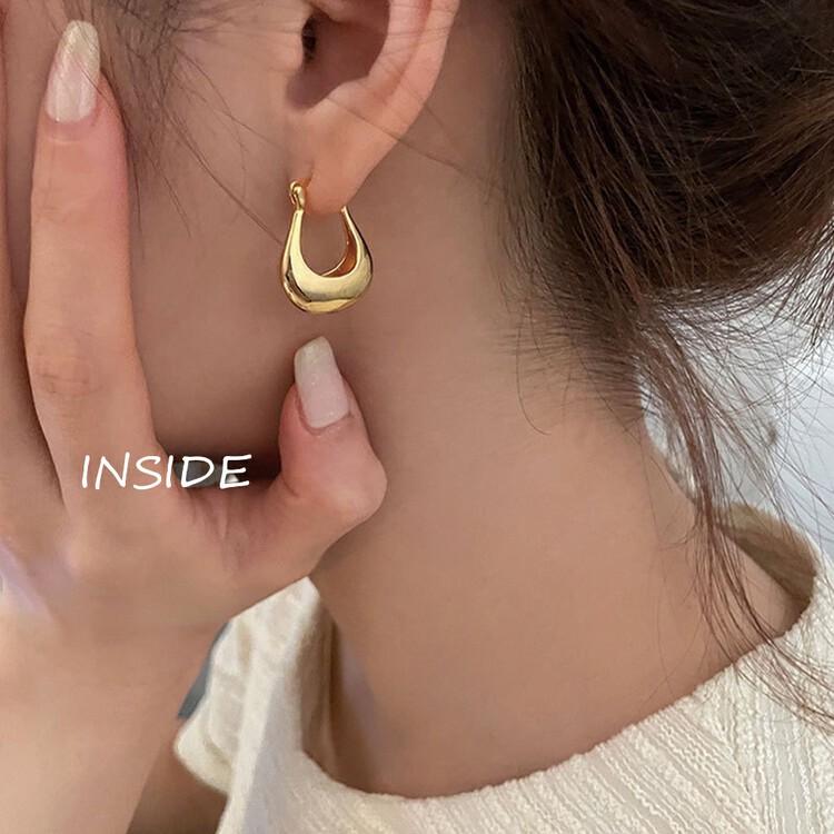 [inside] French retro simple advanced U-shaped design fashion earrings r3364# zxl