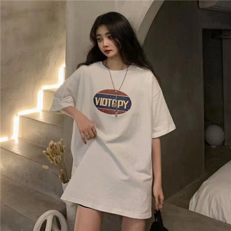 [j.2] lettered print Pullover short sleeve T-shirt 4589\lsw