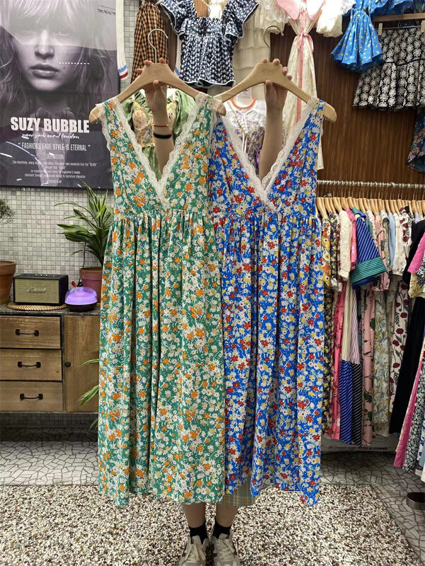 Original price 123.95! [suzybubble] elegant romantic little flower deep V sleeveless dress ys2-775\wpl
