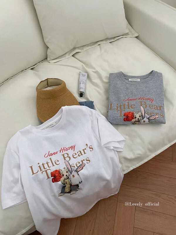 In early summer! [love] bear cartoon printed short sleeve T-shirt z0931 \hbx