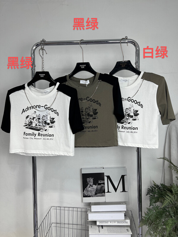 [Fanfan] American funny print versatile short sleeve T-shirt 0036\zxx
