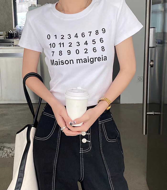[Yuanxi] short printed letters versatile short sleeve T-shirt 647\lsl