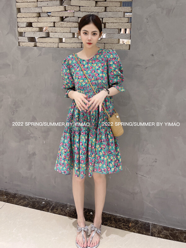 [Feimao (Yimao)] pastoral romantic lady round neck dress z-4276\lsl