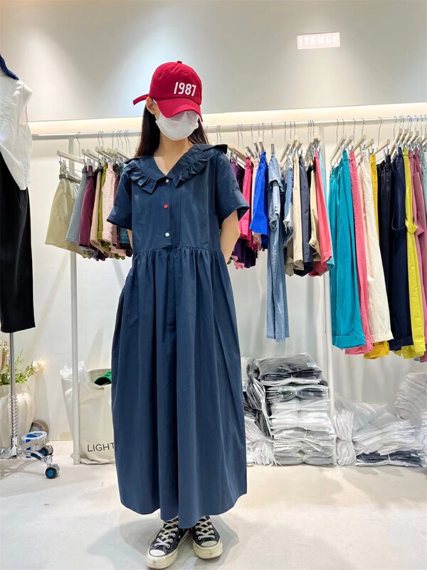 [jito jtengc] small fresh simple agaric doll neck dress jx2073\lsl